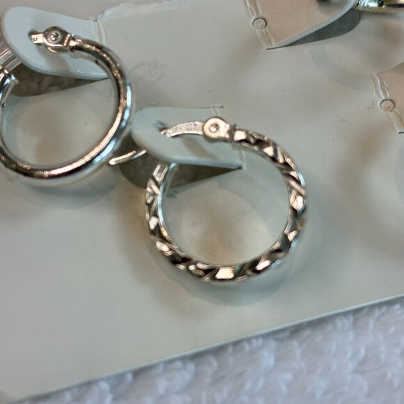 NWT A.New Day Sterling Silver Mini Hoop Earrings Jewelry - Picture 4 of 6